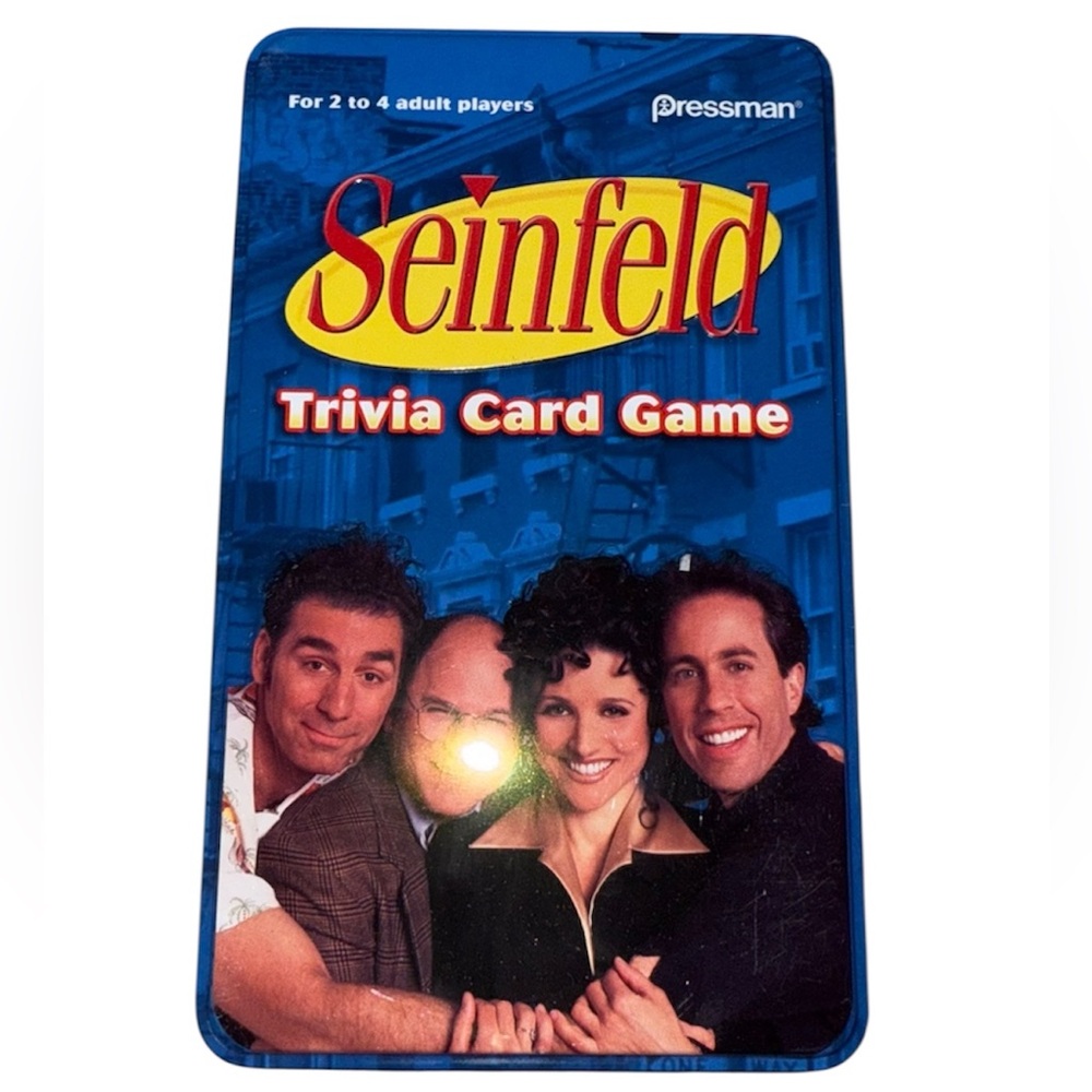 Seinfeld Trivia Game (2009) Pressman – Vintage Retired Card Game in Metal Tin